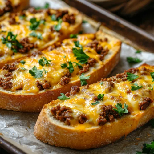 Cheesy Sloppy Joe French Bread