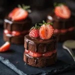 Mini Chocolate Strawberry Layer Cakes
