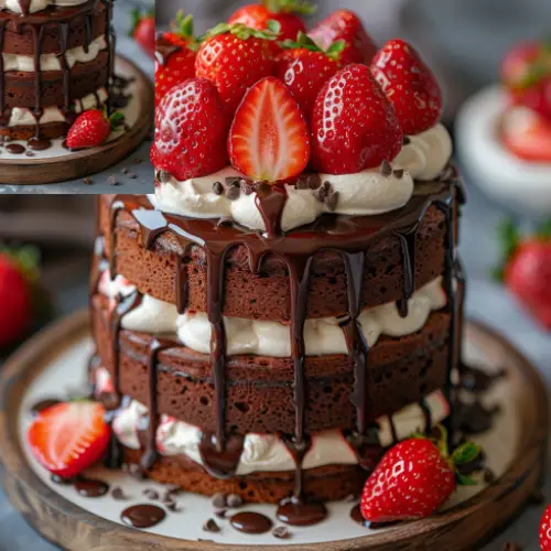 Chocolate Strawberry Shortcake Towers