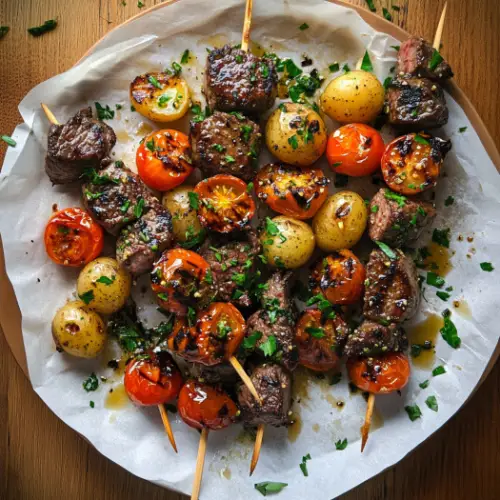 Garlic Herb Steak & Potato Skewers