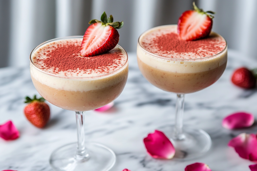Strawberry Rose Tiramisu in Glasses