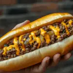 Cheesy Ground Beef Hoagies 3 Cheesy Ground Beef Hoagies