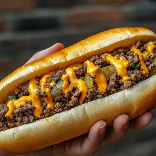 Cheesy Ground Beef Hoagies