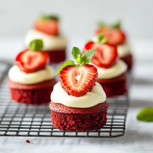 Mini Red Velvet Layer Cakes with Cream Cheese Frosting
