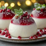 Pomegranate Vanilla Panna Cotta Domes