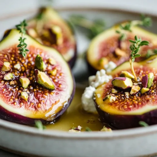 Fresh Figs with Goat Cheese, Honey, and Pistachios