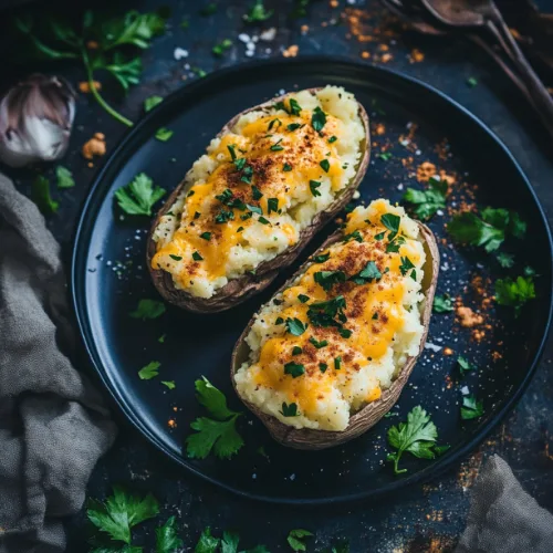 Twice Baked Cheddar Potatoes