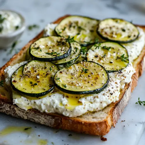 Ricotta Toast with Sautéed Courgette & Garlic