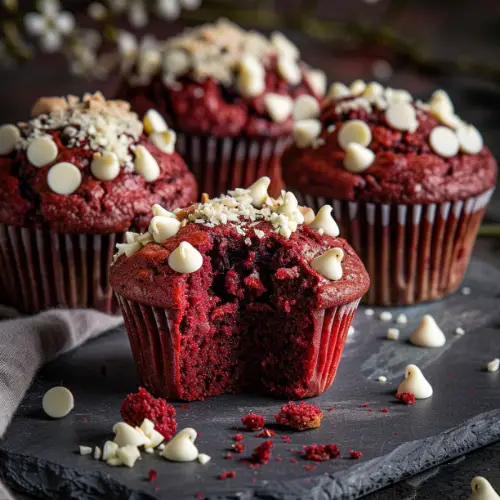 Red Velvet White Chocolate Muffins