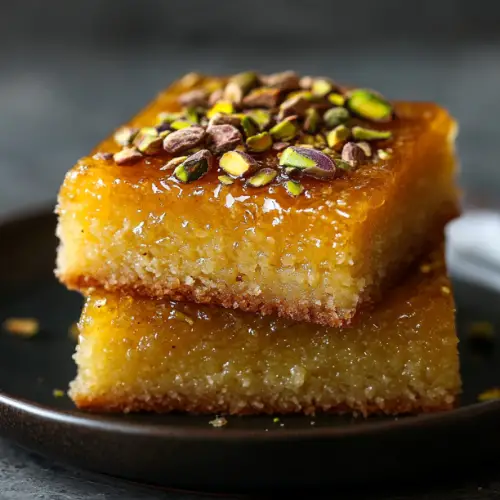Honey Pistachio Semolina Cake