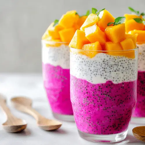 Dragon Fruit & Mango Chia Parfait