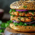 Smoked Salmon Everything Bagel Sandwich