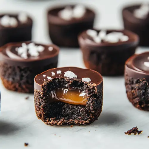 Salted Caramel Chocolate Brownie Bites