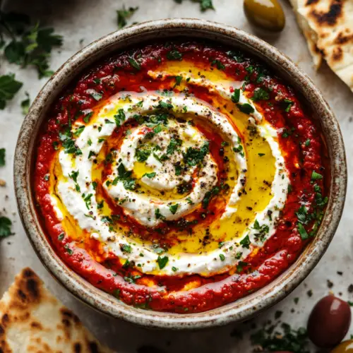 Roasted Red Pepper and Feta Dip (Htipiti)