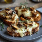 Melted Cheese Mushroom Toast