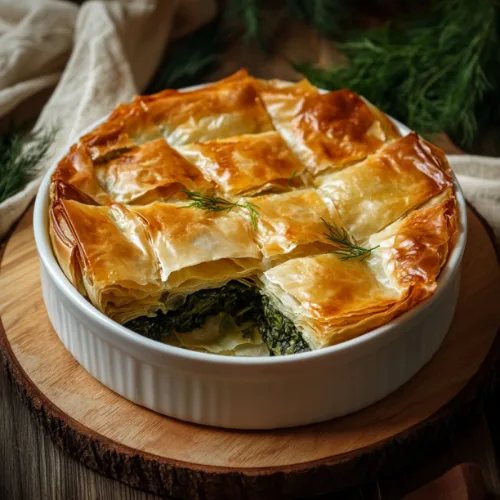Greek Spanakopita (Spinach and Feta Phyllo Pie)