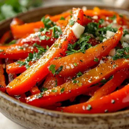 Marinated Roasted Red Peppers with Garlic & Herbs