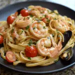 Seafood Linguine with Cherry Tomatoes and Garlic 3 Seafood Linguine with Cherry Tomatoes and Garlic