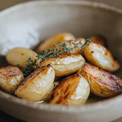 Crispy Roasted Fingerling Potatoes with Thyme