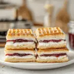 Waffle Ice Cream Sandwiches with Berry Jam 3 Waffle Ice Cream Sandwiches with Berry Jam