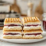 Waffle Ice Cream Sandwiches with Berry Jam