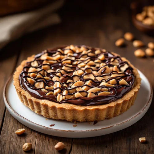 Peanut Butter Chocolate Tart with Roasted Peanuts