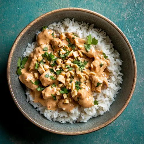 Thai Peanut Chicken with Jasmine Rice