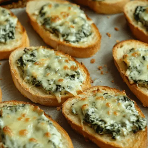 Spinach Artichoke Dip Crostini