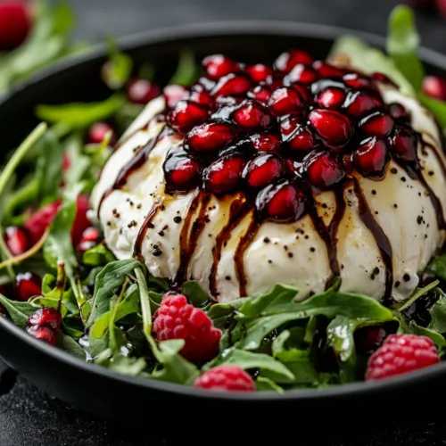 Burrata, Raspberry & Pomegranate Salad
