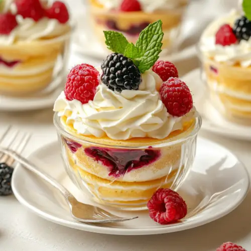 Berry Crêpe Cups with Whipped Cream Swirl