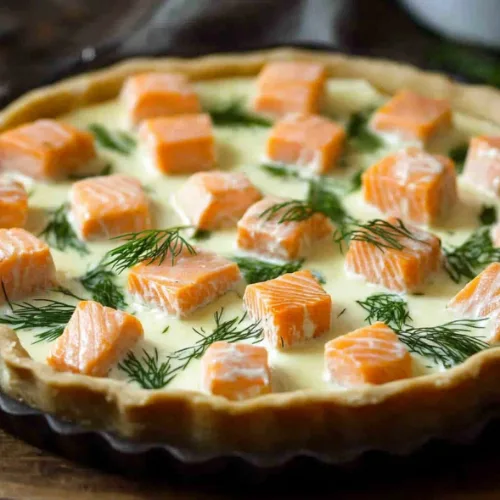 Quiche Raffinée au Saumon Fumé et Fromage Boursin