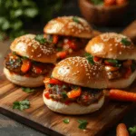 Stuffed Brioche Buns with Roasted Veggies & Grilled Pork