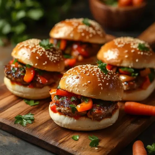 Stuffed Brioche Buns with Roasted Veggies & Grilled Pork