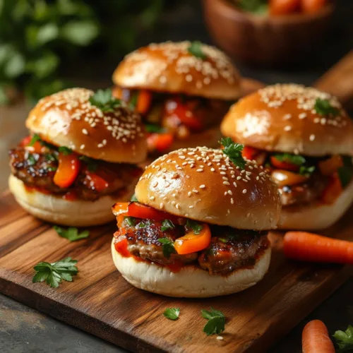 Stuffed Brioche Buns with Roasted Veggies & Grilled Pork