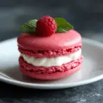 Raspberry Cream Macaron Dessert