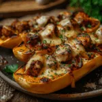 Stuffed Butternut Squash with Sausage and Cheese