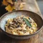 Creamy Mushroom Tagliatelle with Toasted Pine Nuts 3 Creamy Mushroom Tagliatelle with Toasted Pine Nuts