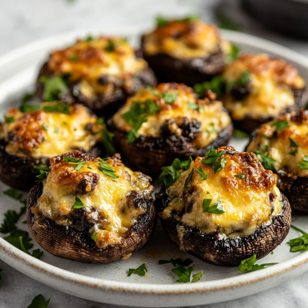 Cheesy Garlic Stuffed Mushrooms