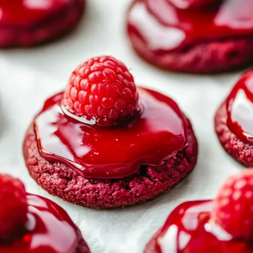 Red Velvet Raspberry Cheesecake Cookies