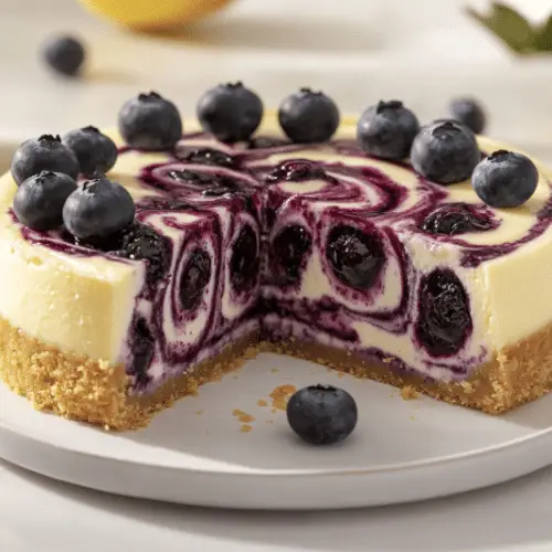 Blueberry Swirl Lemon Cheesecake
