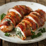Bacon-Wrapped Stuffed Chicken with Spinach Cream Cheese