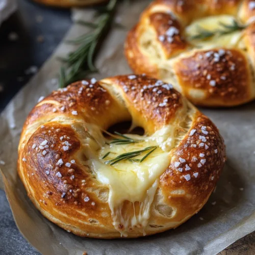 Cheese-Stuffed Soft Pretzels with Sea Salt and Rosemary