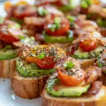 Mini Avocado Toast Bites with Bacon & Tomato