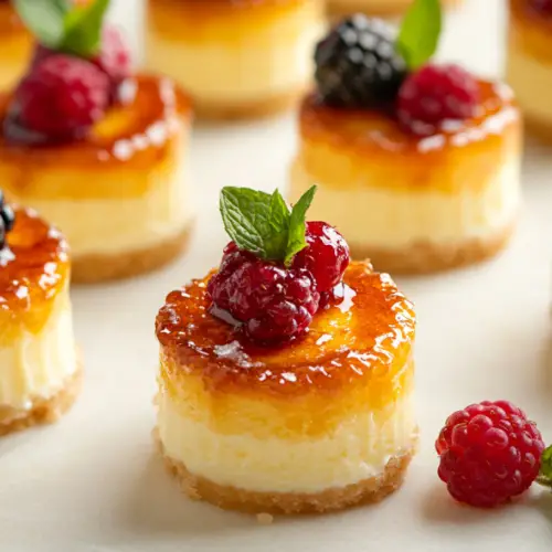 Simple Mini Crème Brûlée Cheesecakes