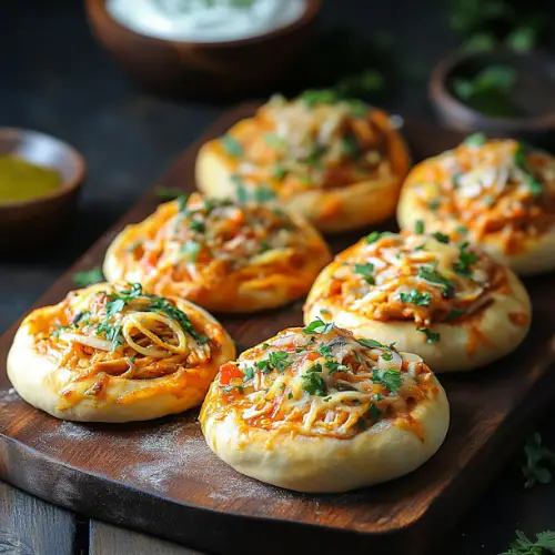 Cheesy Chicken Curry Pizza Buns