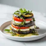 Grilled Eggplant Caprese Stack with Pesto