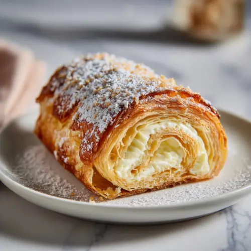 Vanilla Cream–Filled Puff Pastry Rolls