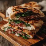 Stuffed Italian Flatbread with Prosciutto & Greens