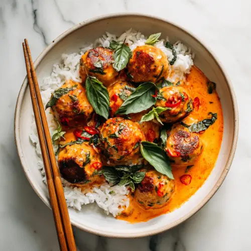 Thai Coconut Curry Chicken Meatballs