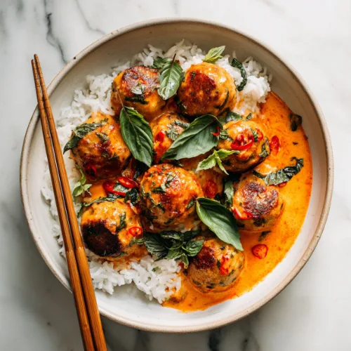 Thai Coconut Curry Chicken Meatballs